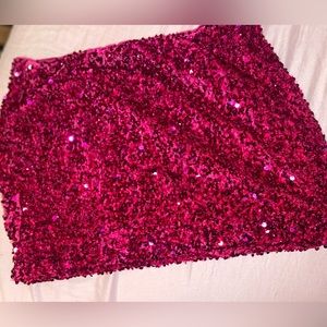 PINK SPARKLY SEQUIN FASHION NOVA SKIRT